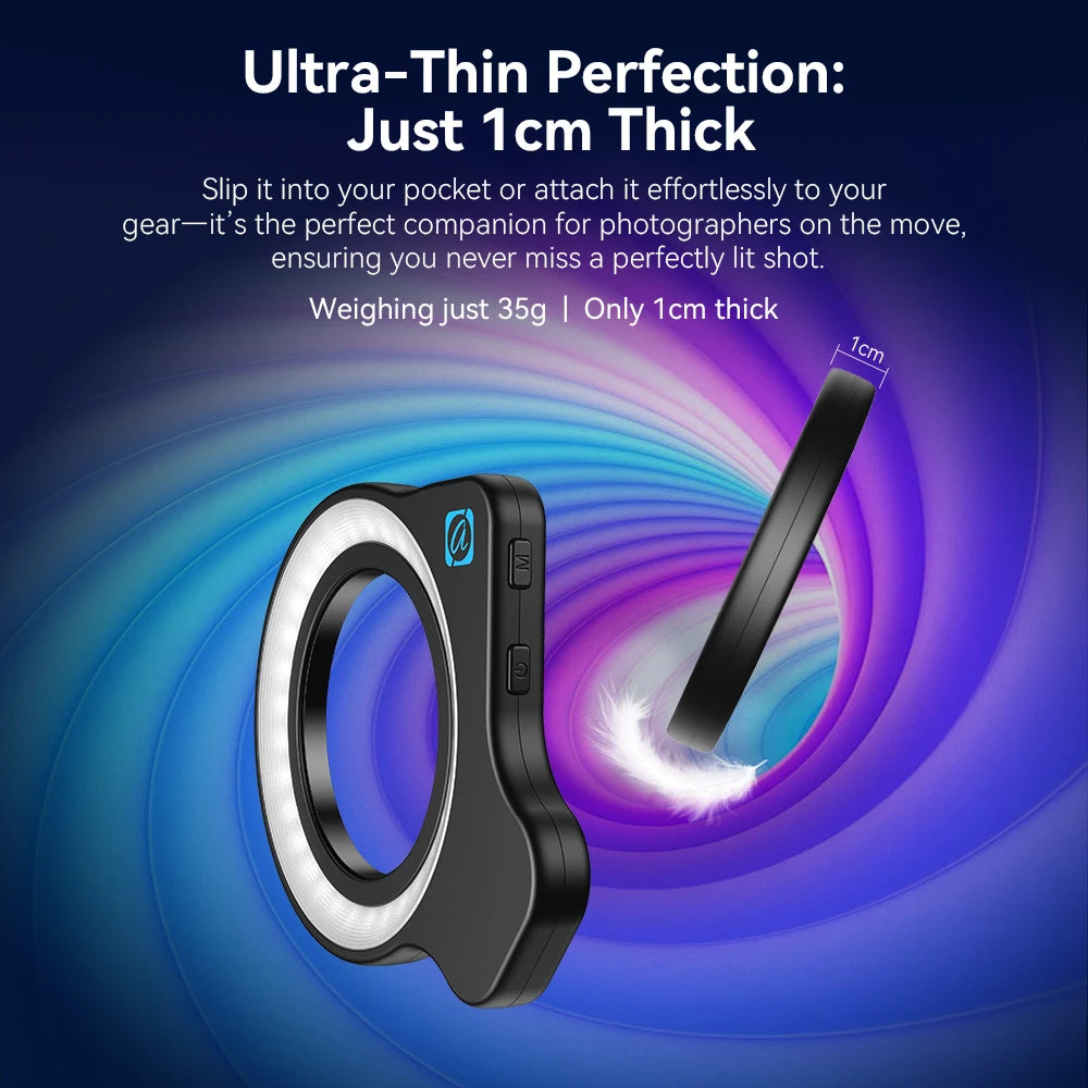 APEXEL 37mm 52mm Thread Macro Lens Fill Light,  Camera Lens Ring Light with High Power+45 Light Modes for APEXEL Macro lenses