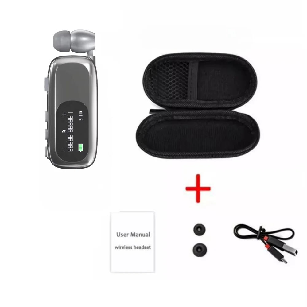 K75 Business Earphones Hands Free Bluetooth V5.4 LCD Display Wireless Earphones for Call and Cycling Noise Reduction Earphones