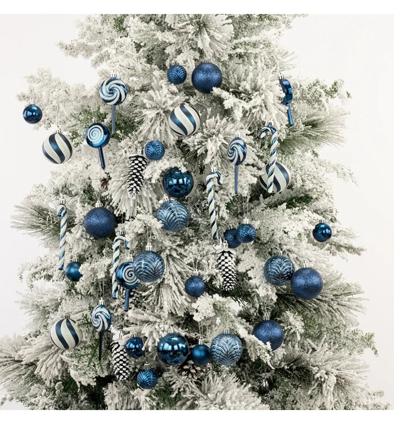 29/40/50pcs Silver Red Special-shaped Christmas Ball Ornaments Christmas Tree Party Decoration Christmas Spheres Pendant New