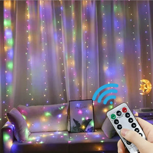 4/6M/8 Mode Curtain Garland on The Window USB Power Fairy Lights Festoon with Remote New Year Garland Led Lights Christmas Decor