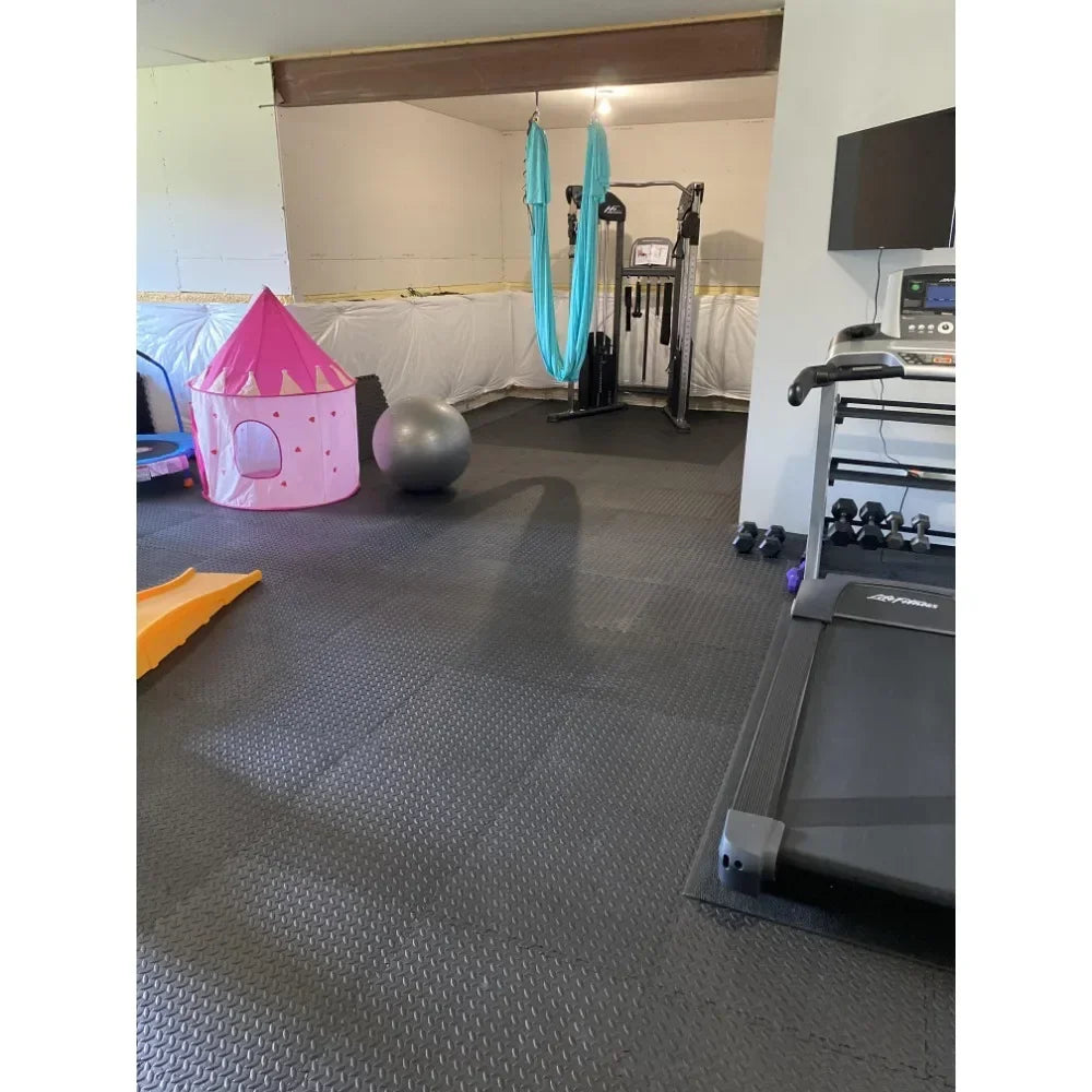 48ft Gym Flooring Exercise Mats - Black - You Offer
