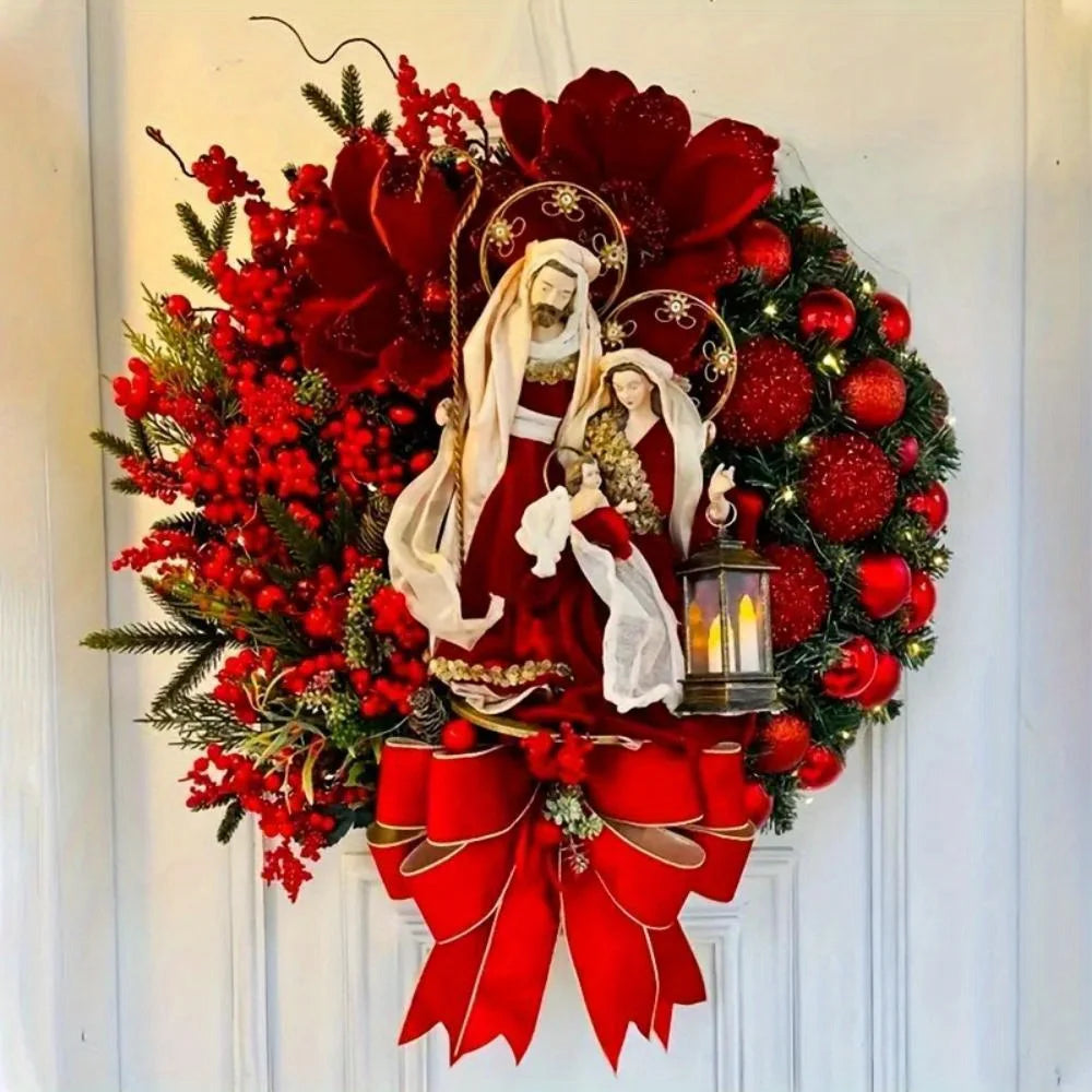 Christmas Wreath Hot Sale Merry Christmas Decoration Wreath Manufacturer Artificial Greenery Christmas Garland Decoration