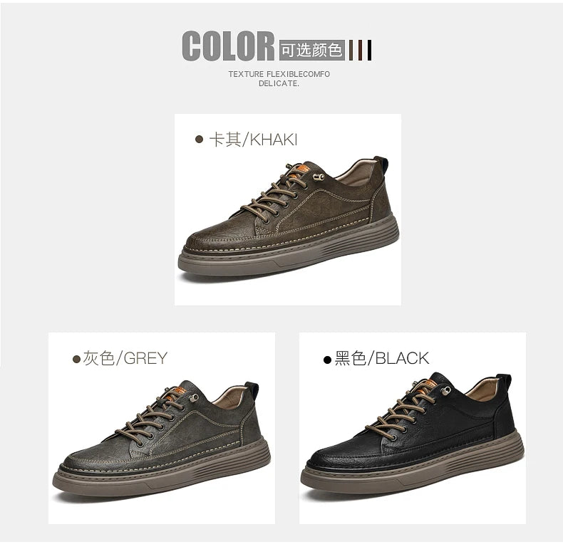 Fashion Handmade Brand Men Casual Shoes Genuine Leather Men Flats Soft Oxford Shoes Luxury Quality Outdoor Shoes Men Sneakers