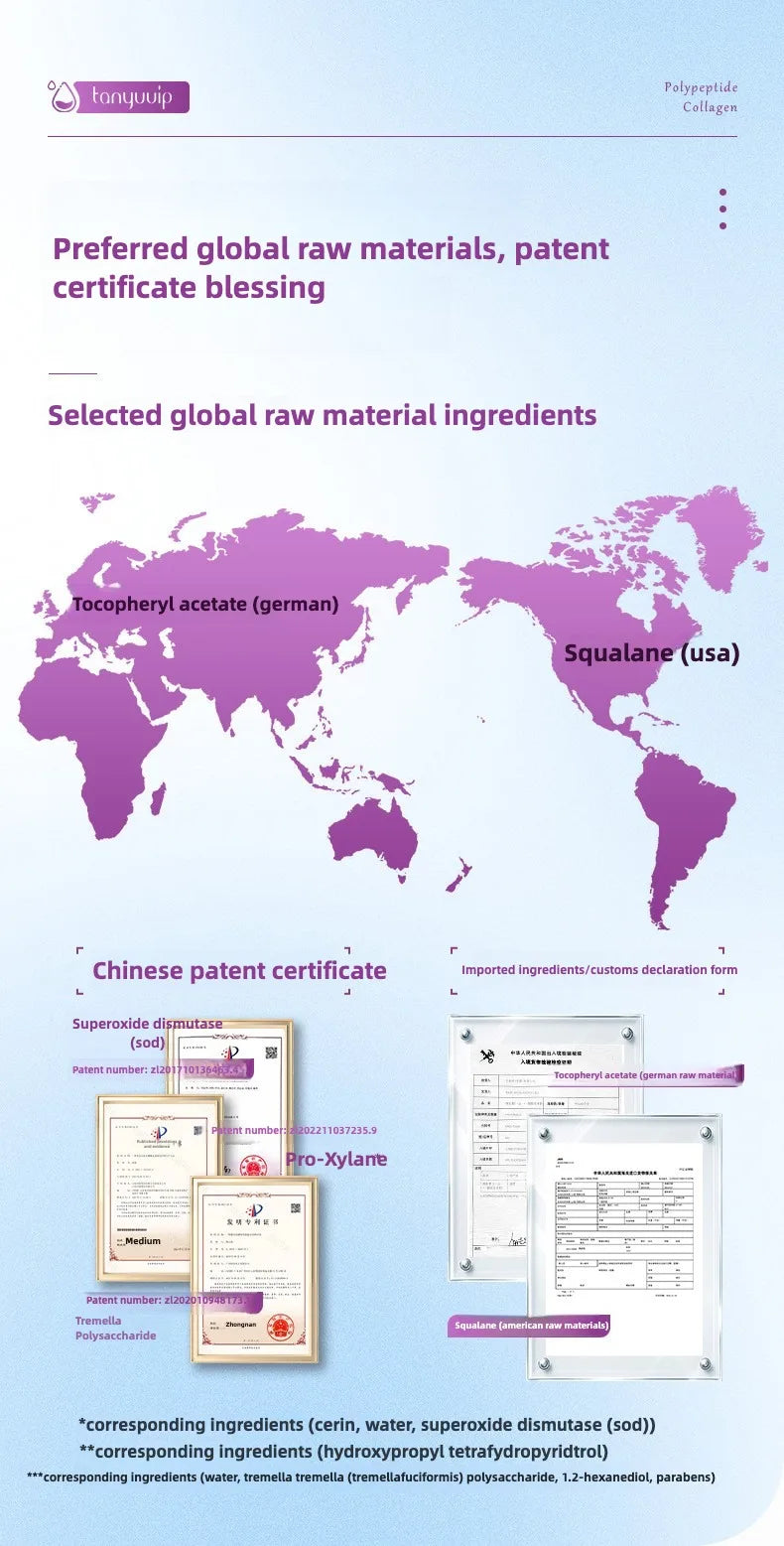 Polypeptide collagen hydrating mask Remove Dark Spots Melanin Brighten Shrink Pores Moisturizing Fade Fine Lines Skin care