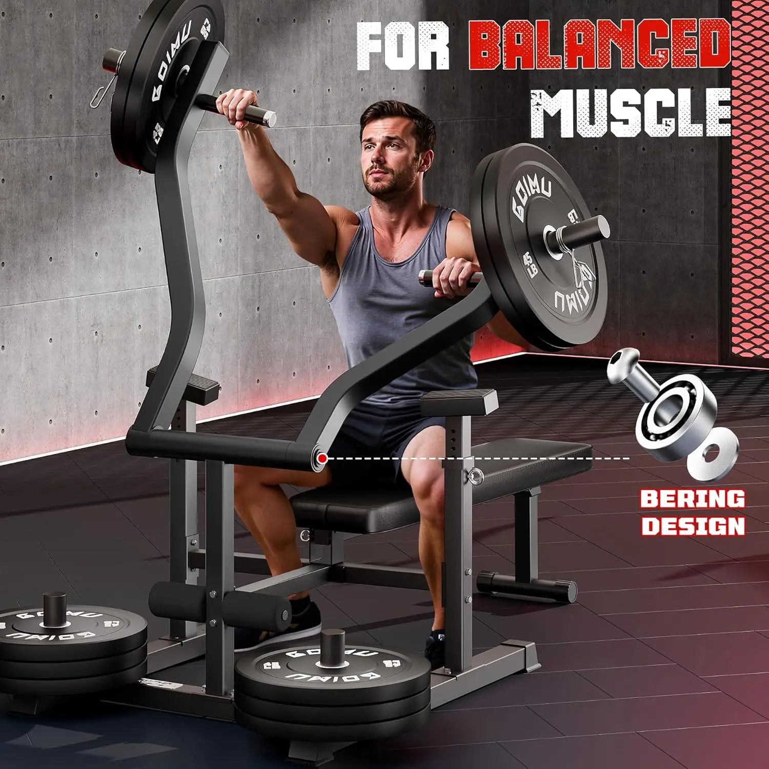 Chest Press Machine Weight Bench Press Machine with Independent Converging Arms Adjustable Flat Incline Bench Press for Chest AB