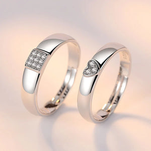 2Pcs 925 Sterling Silver Couples Ring Sets Light Polishing Simple Ring for Woman Man Classic Wedding Fine Jewelry Circle - You Offer