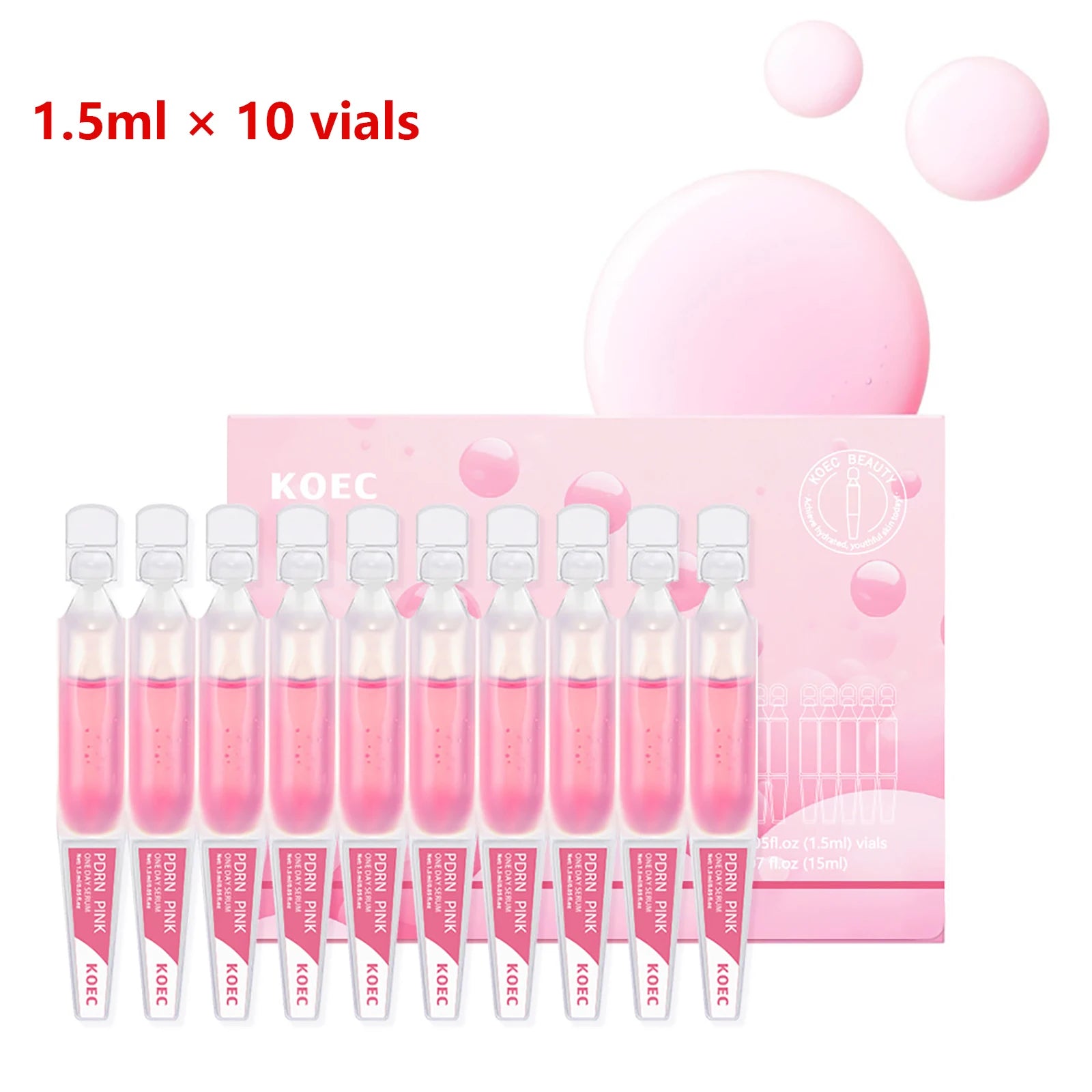 10Vials/Box PDRN PINK ONE DAY SERUM Firming Hydrating Ampoule Smoothing Skin Oil Control Pore Refining Skin Rejuvenation Essence