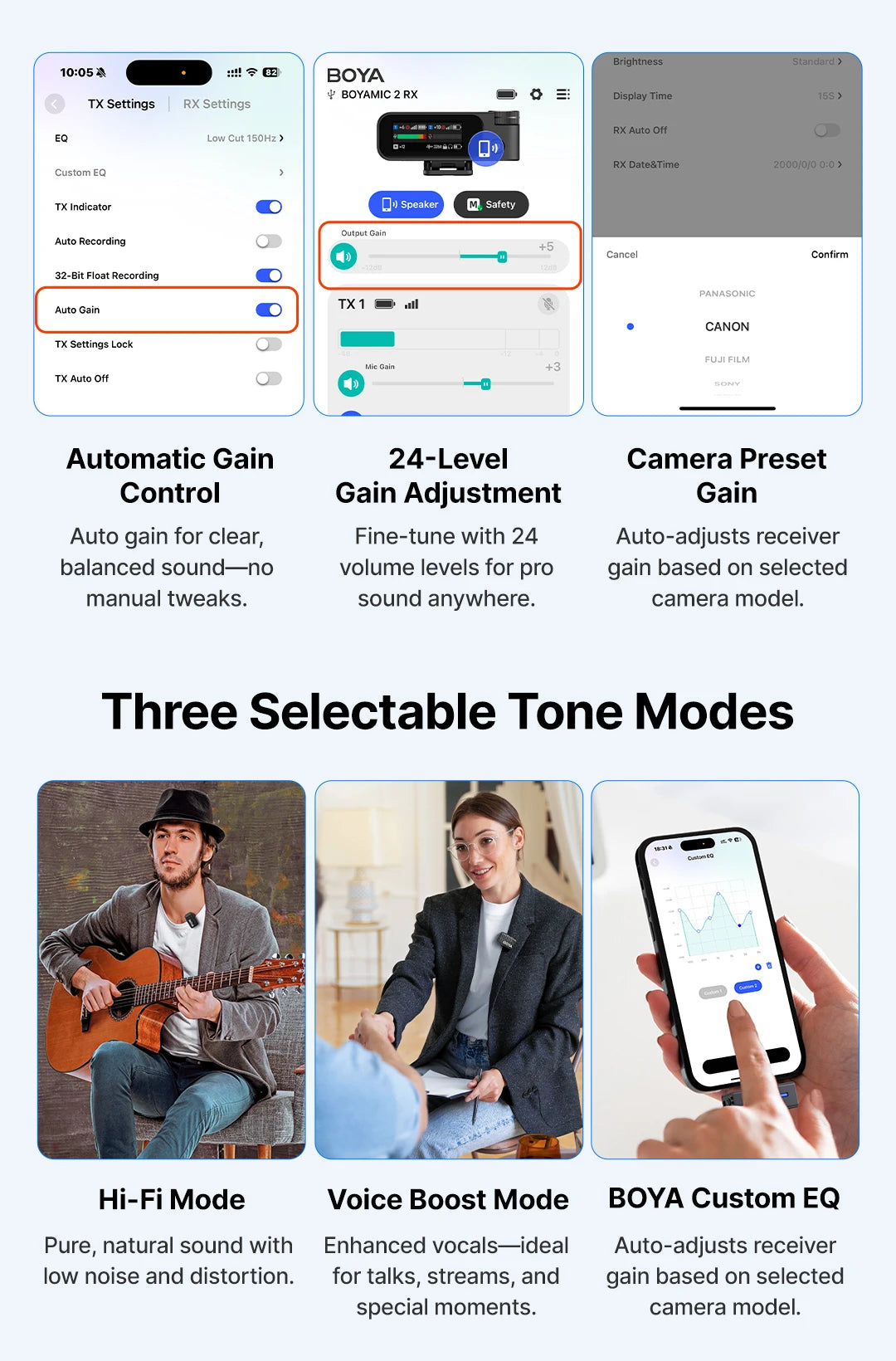 BOYA BOYAMIC 2 Professional Wireless Lavalier Lapel Microphone for iPhone USB-C Android Camera for Live Streaming Recording Vlog