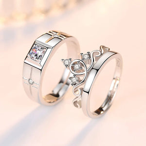 2Pcs 925 Sterling Silver Couples Ring Sets Light Polishing Simple Ring for Woman Man Classic Wedding Fine Jewelry Circle - You Offer