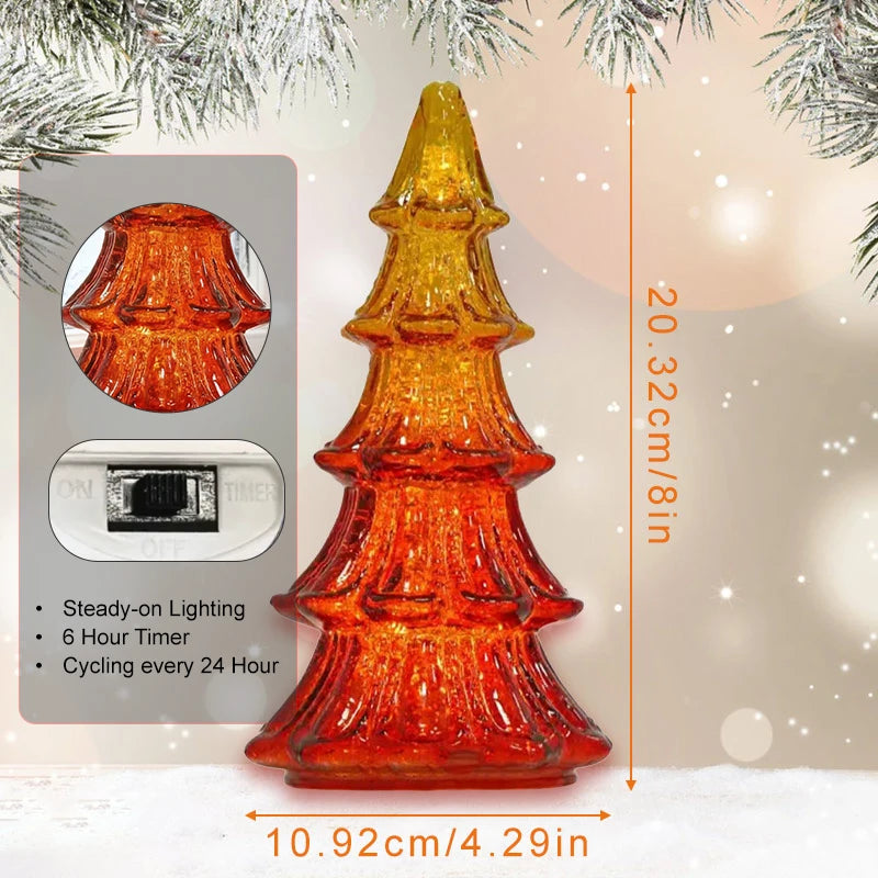 Pretty Christmas Tree Crystal Glass Christmas Tree Ornaments for Table Top Centerpiece Mantel Window 2026 Christmas Gifts