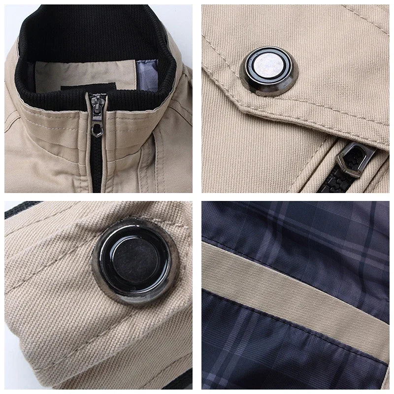 Cargo Jacket Men Casual Windbreaker Jacket Coat Men Spring Autumn New Hot Outwear Stand Slim Unload Jacket Mens