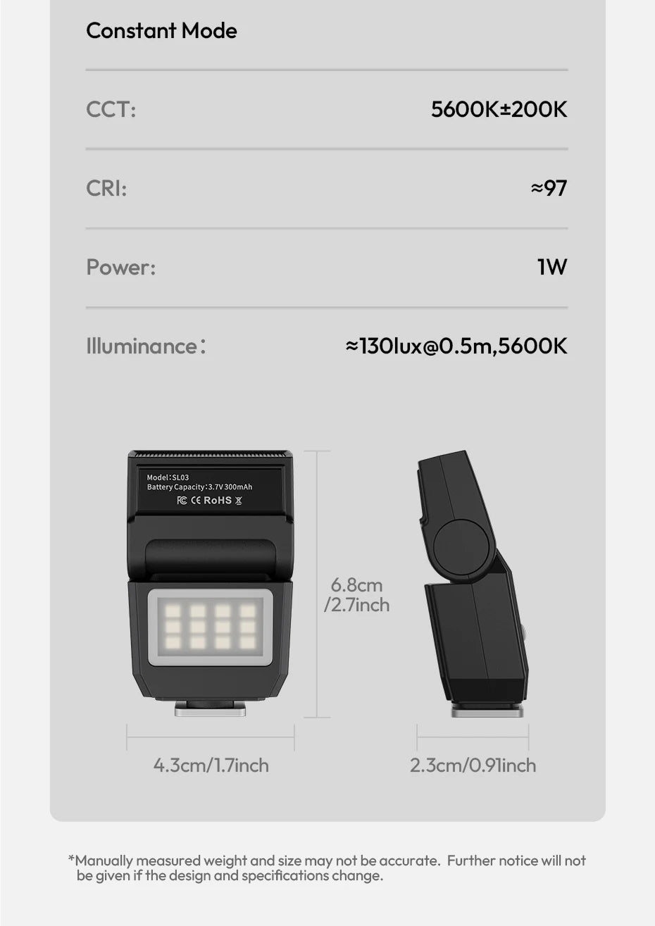 Original Ulanzi SL03 Firefly Mini Flip Flash Micro Single Camera Ricoh Compact Photography Constant Illumination Auxiliary Light