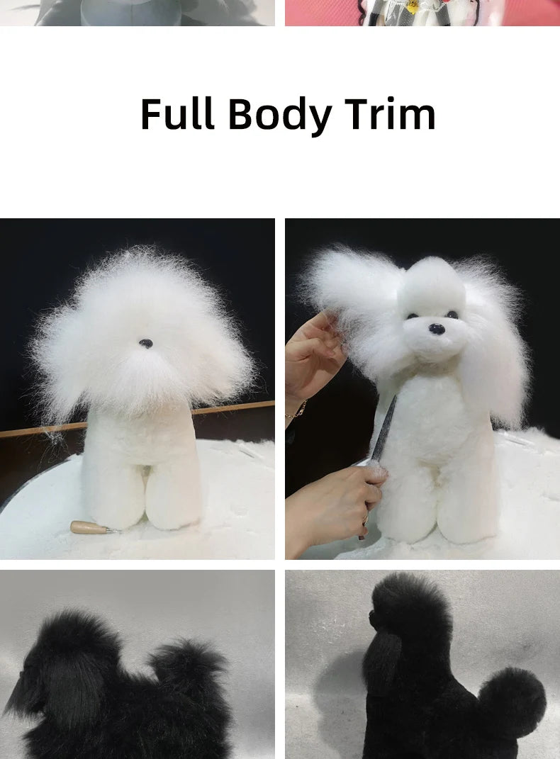 teddy Pet simulated head hair fake dog head model beautician practice cutting dog hair dog body Wig Pet Grooming Student study