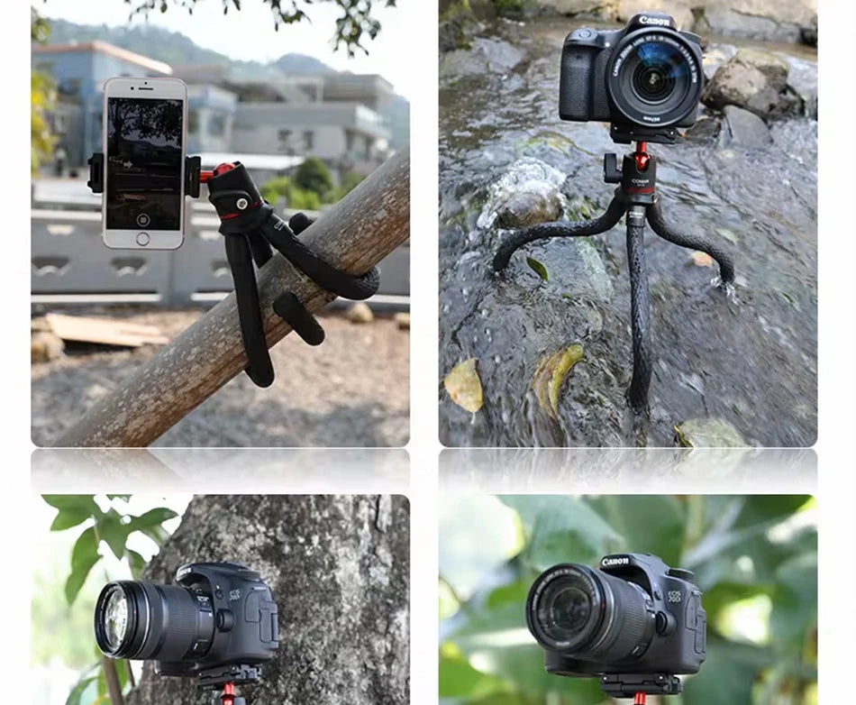 COMAN MT-35 Flexible Camera Tripod Hidden Phone Tripod Mount With Cold Shoe Smartphone DSLR Tripod For iPhone 15 Pro Max Samsung