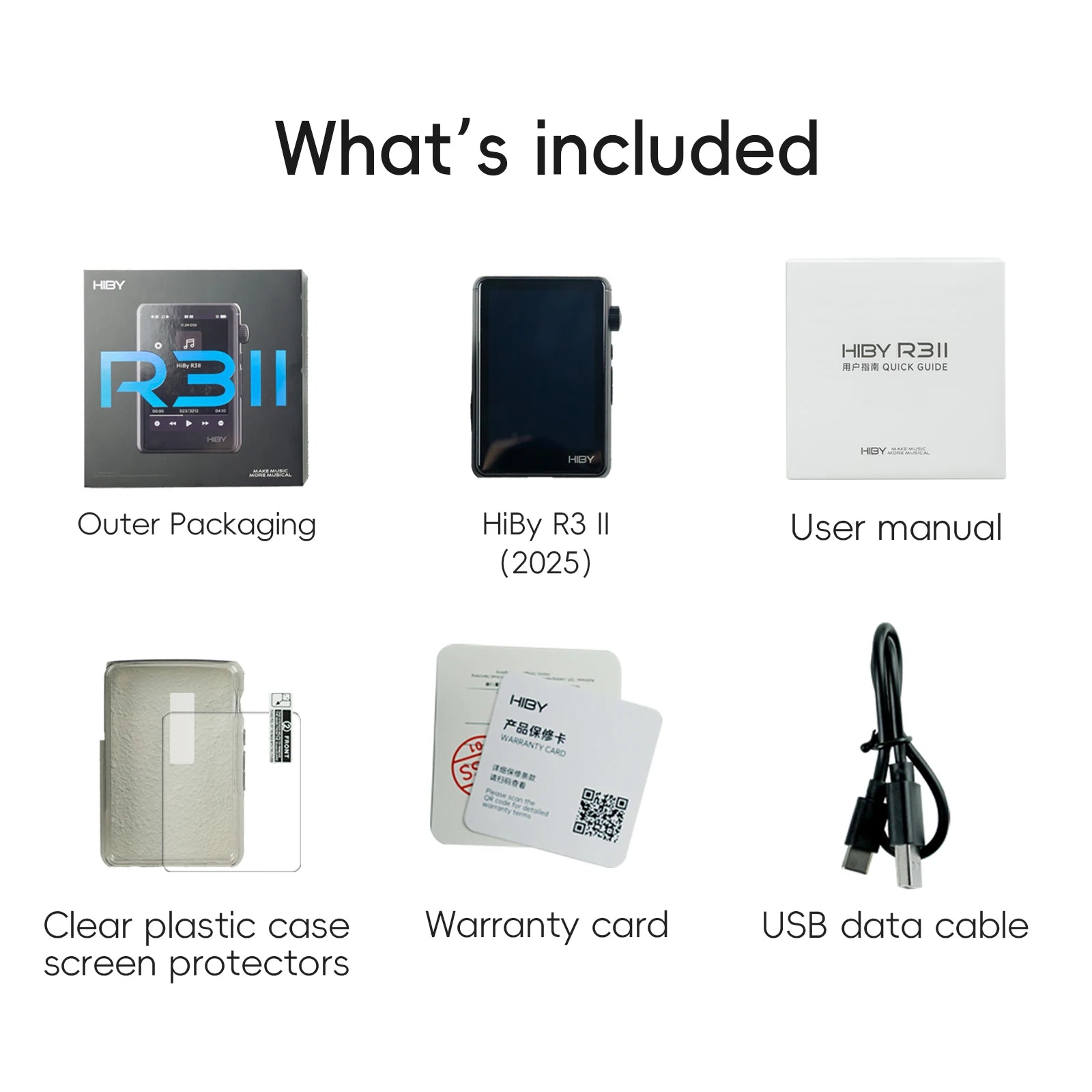 HiBy R3 II 2025 / R3 Gen 2 Music Player Bluetooth 5.1 WiFi MQA16X DSD256 Web Radio USB Audio Dongle DAC X1600E ES9219C 3.2‘’