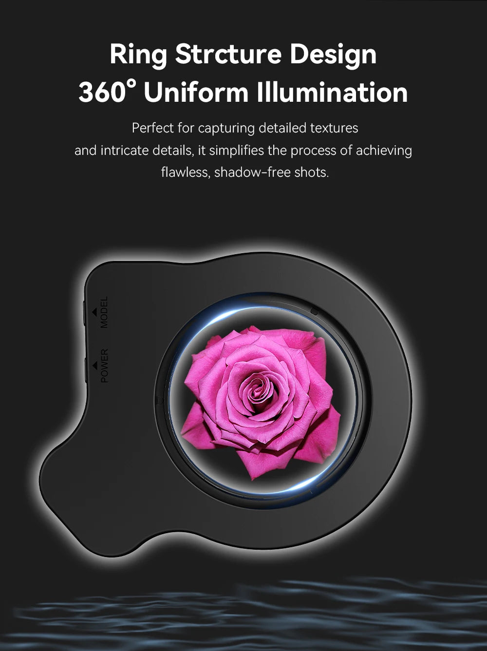 APEXEL 37mm 52mm Thread Macro Lens Fill Light,  Camera Lens Ring Light with High Power+45 Light Modes for APEXEL Macro lenses