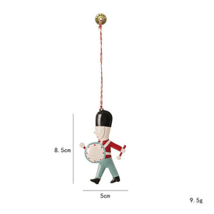 Nordic Christmas Hanging Decoration Cartoon Soldiers Angel DIY Drop Ornaments Double-sides Iron Art Xmas Tree Ornament