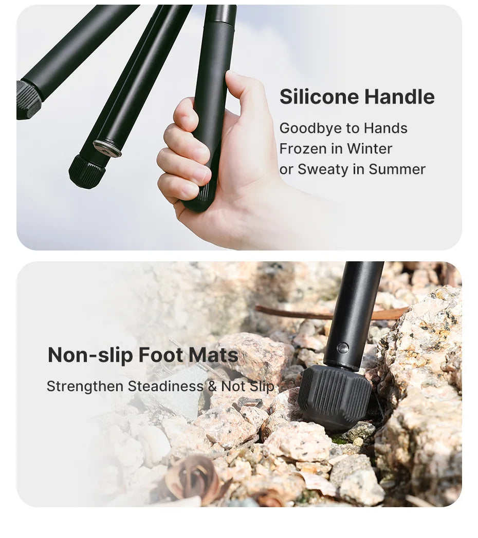Ulanzi MT-63 26CM Portable Mini Tripod with 360° Panoramic Head Horizontal and Vertical Shooting for Smartphones Cameras