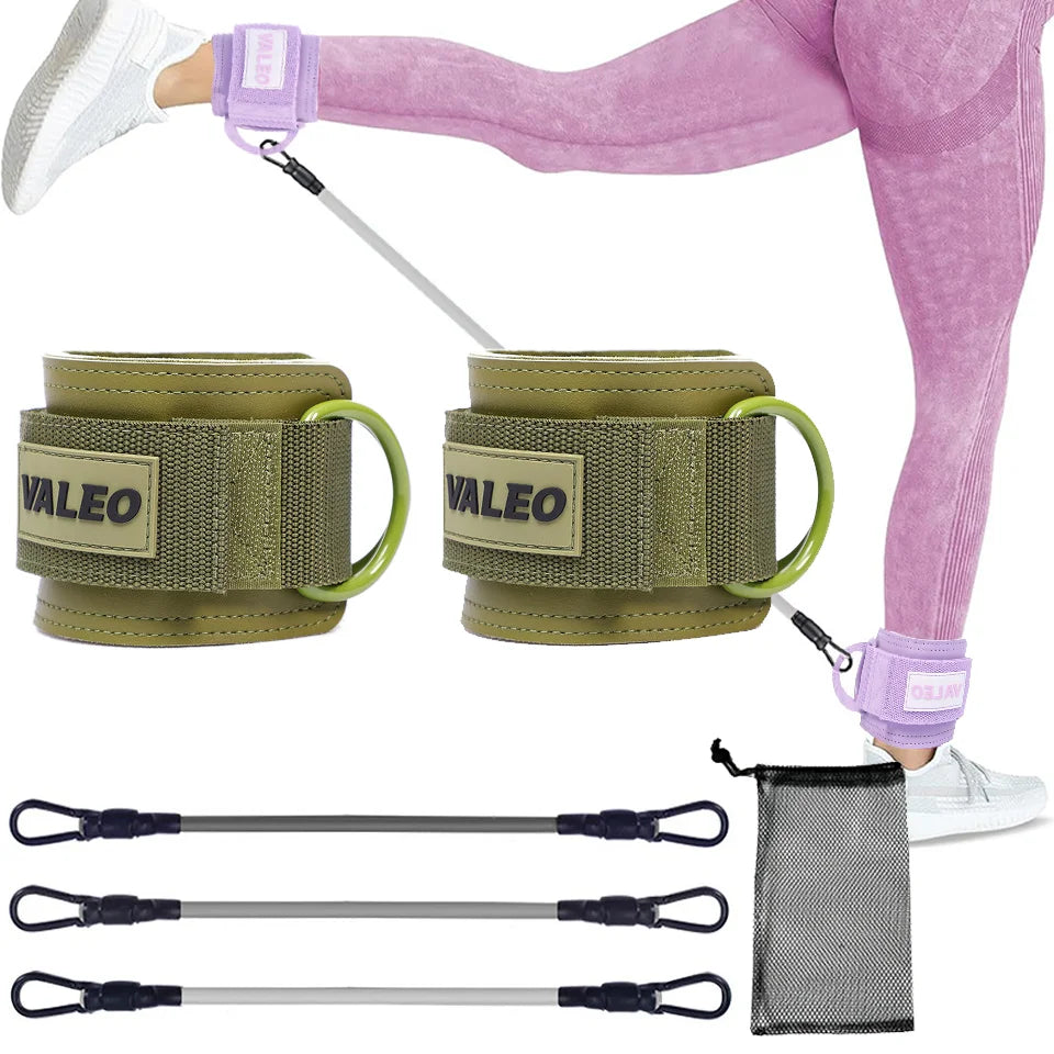 LOOGDEEL Resistance Bands Set Ankle Straps Adjustable Foot Support Padded Cuff Ankle Weight Leg Training Brace Yoga Sport Tool
