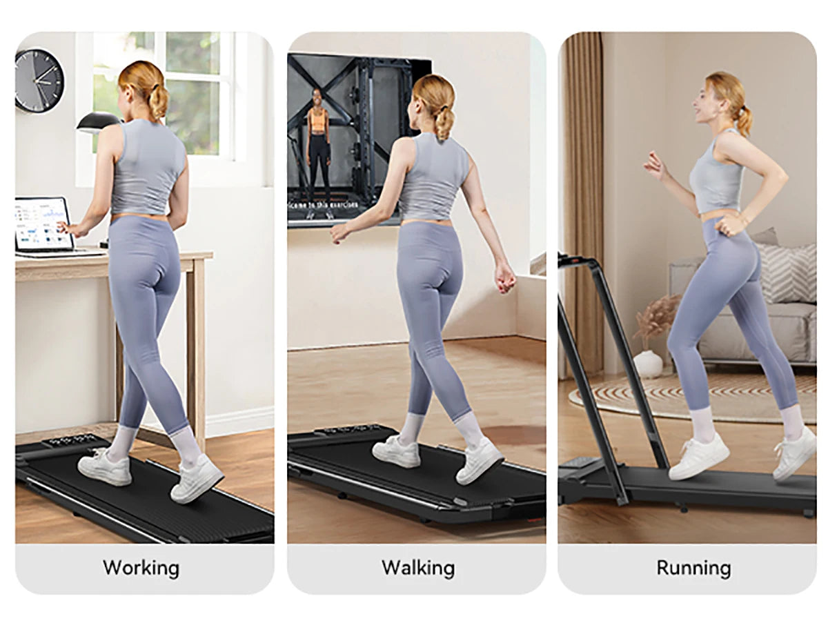 3in1 Treadmill Exercise Machine LED Touch Screen with Remote Control Foldable Walkingpad Portable Under Desktreadmills for Home