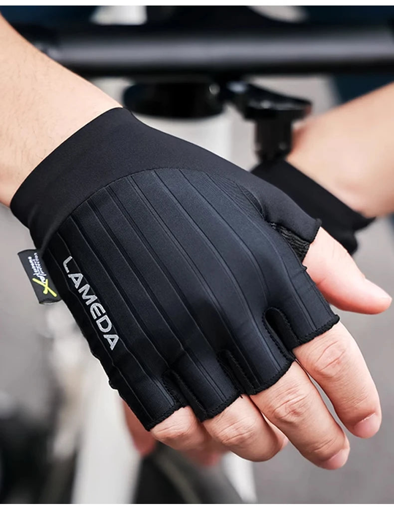 Lameda Bicycle Gloves Half Finger High Elasticity Men's Cycling Gloves Anti-slip Summer Gloves Shock-absorbing Bike Accessories
