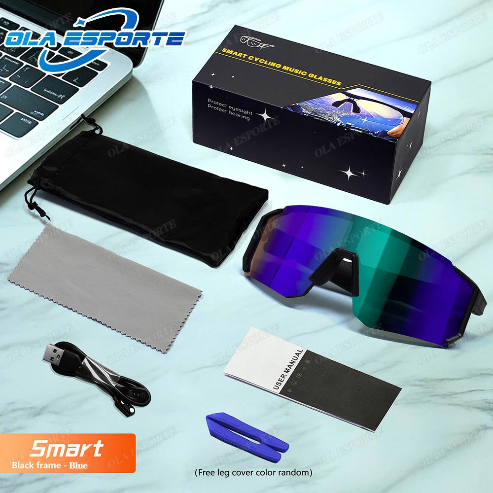 Newest audio Outdoor Smart Glasses Wireless Bluetooth Call Music Cycling Sports Headphone UV Protection Sunglasses for Men Women