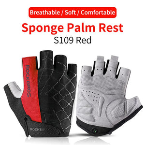 ROCKBROS Summer Cycling Gloves Half Finger Shockproof Breathable Gym Gloves Men MTB Fingerless Bicycle Gloves Cycling Equipment