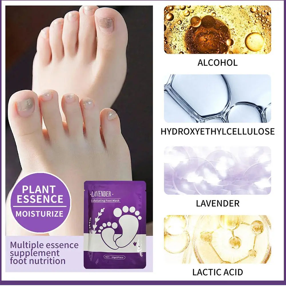 Exfoliating Foot Mask Lavender oil Moisturizing Remove Dead Skin Calluses Heel Crack Repair Foot Mask winter Foot Skin Care