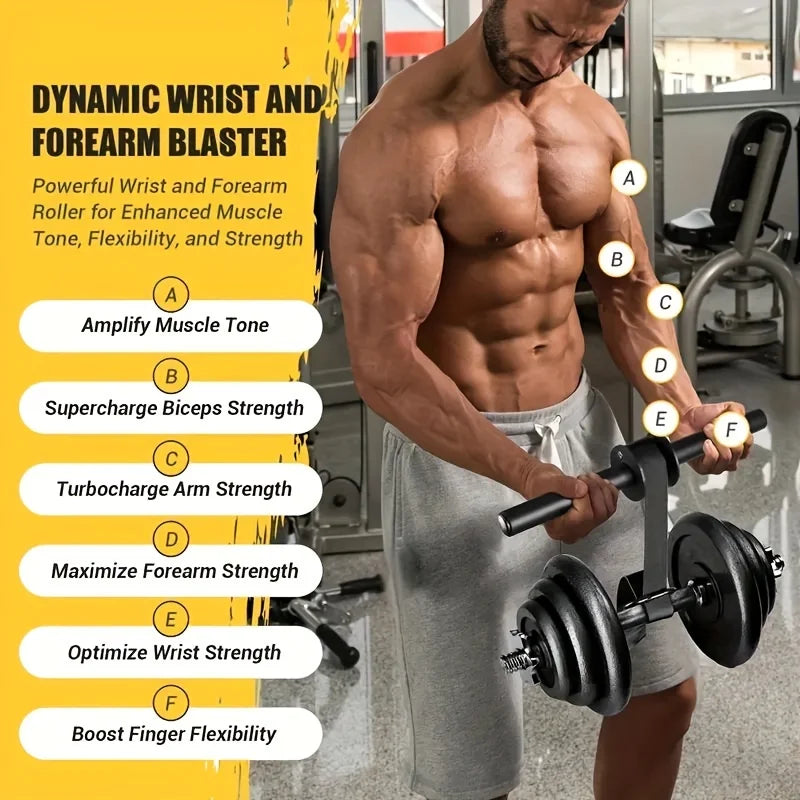 1pc Universal Fit Iron Wrist and Forearm Strengthener Bar - Build Powerful Grip and Muscle with No Power Required