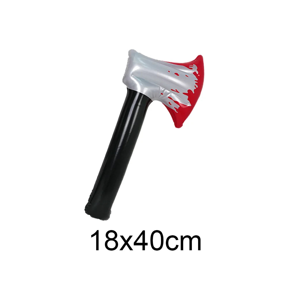 Halloween PVC Inflatable Fake Knife Props Knife Realistic Axe Prank Toy Knife Bloody Knife Halloween Party Gift Cosplay Supplies