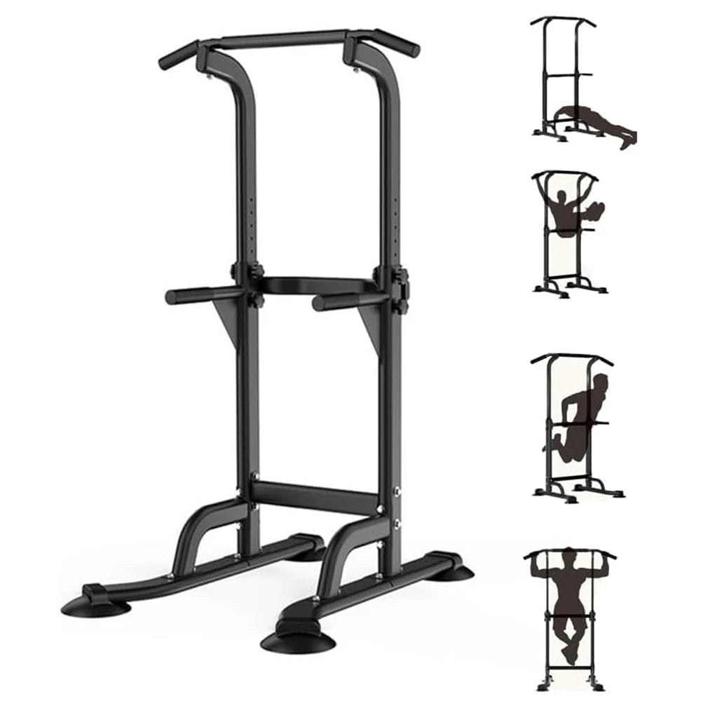 Power Tower Pull Up Bar Station Pull-Up Rack Dip Station for Home Gym Strength Training Equipment Height Adjustable