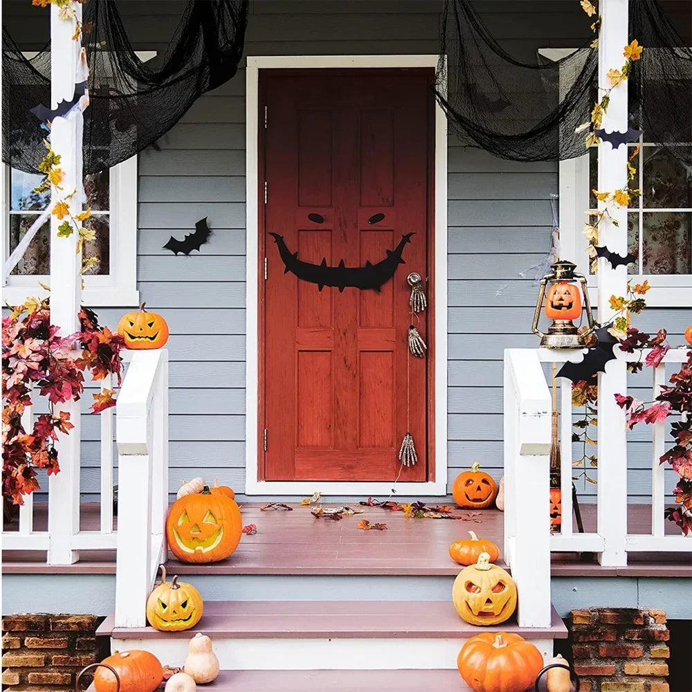 Halloween Horror Bloodstained Indoor Spooky Black Spider Web Gauze Haunted House Hallway Hanging Scary Gauze Decorations