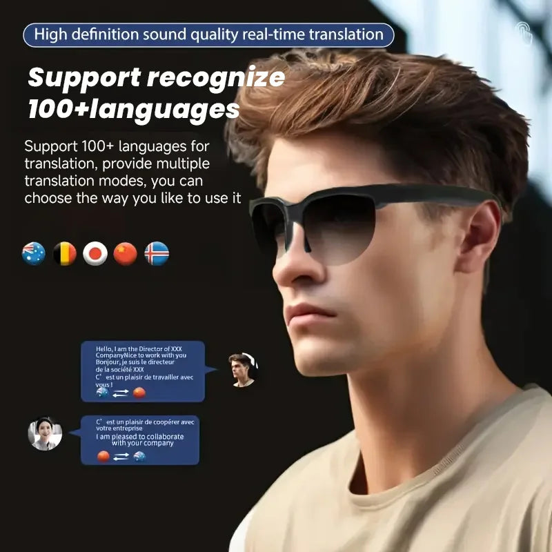 Smartglasses 2025 New AI Translation UV Polarized Lenses Wireless Bluetooth Call HD Voice navigation Sports Sunglasses Men Women