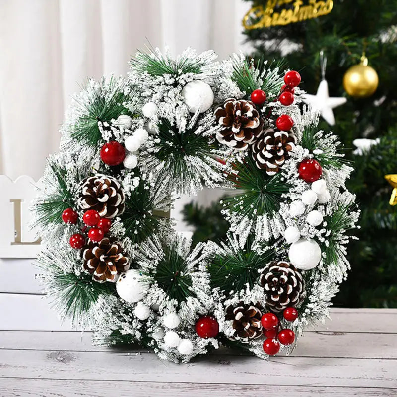Festive Holiday Wreath For Christmas Halloween Decor Elegant Simulation Door Window Hanging Pendant Home Party Seasonal Decor