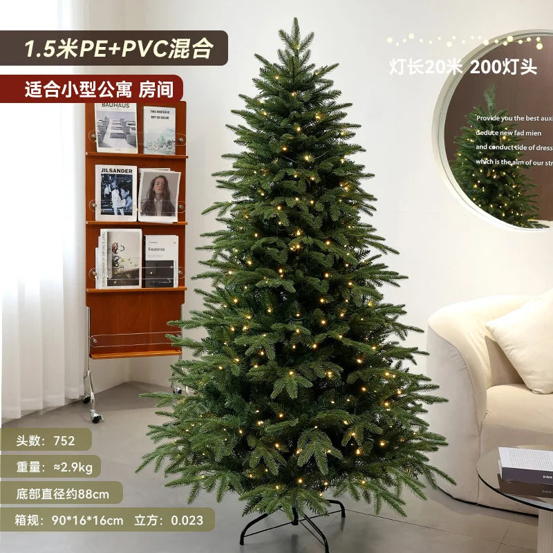 PE Large Christmas Tree with Lamp, Home Lighting, Living Room Interior, New Decoration, Bare Tree, 2025