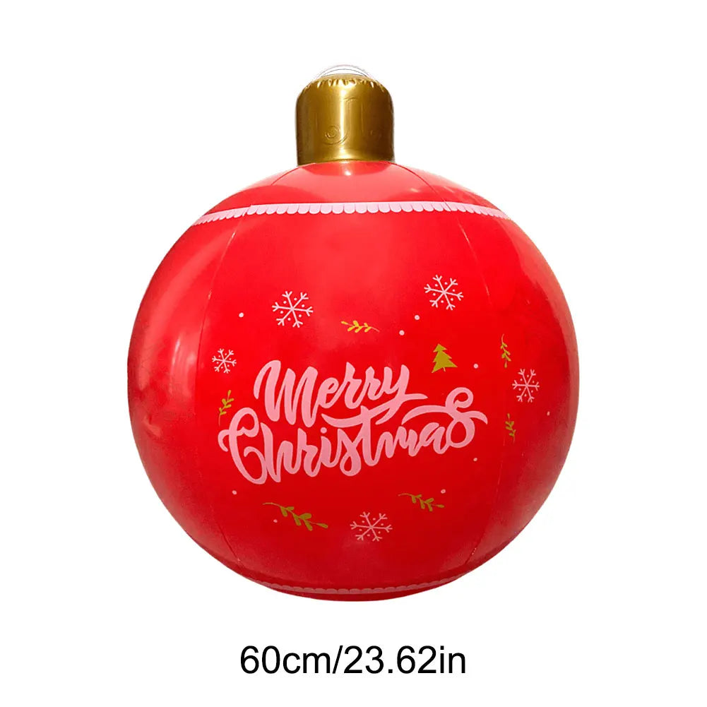 24 Inch PVC Inflatable Christmas Ball Outdoor Indoor Christmas Decorated Ball Giant Big Large Balls Toy New Year Party Ornament