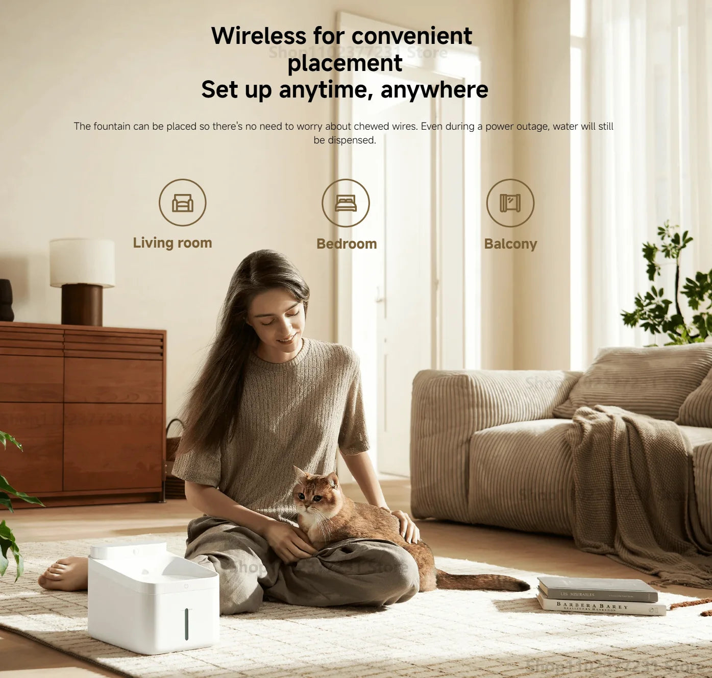 Xiaomi Mijia Smart Pet Drinking Fountain 2 3L Capacity Wireless Water Pump Automatic Sensing Cats and Dogs Long Battery Life