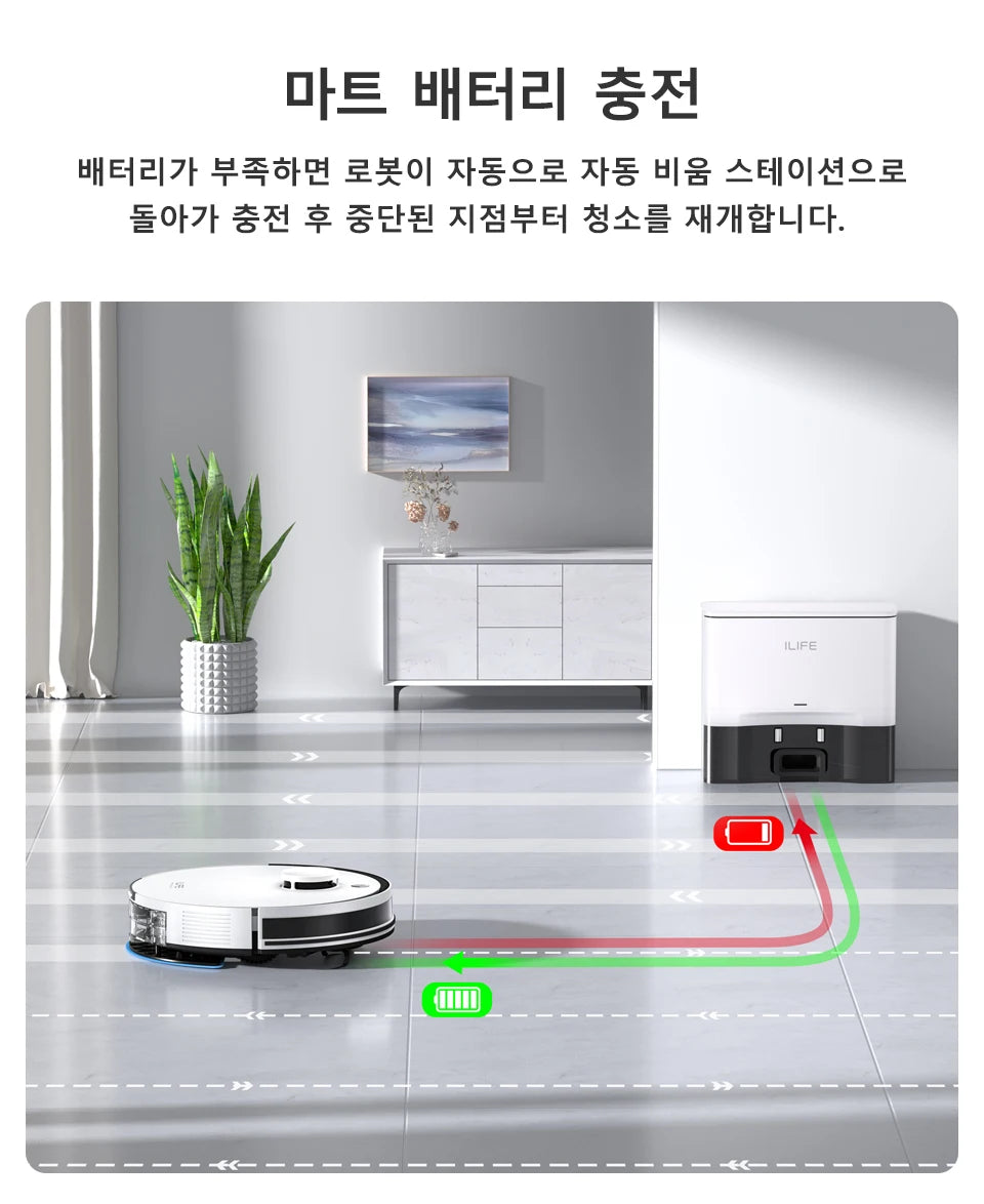 Ilife A30 Pro 5000Pa Suction Power, Combined Robot Vacuum Cleaner and Mop Cleaning Function, Automatic Dust Empty, 60 Days Capacity, Support App/Remote Control, 180 Minutes Operation Time