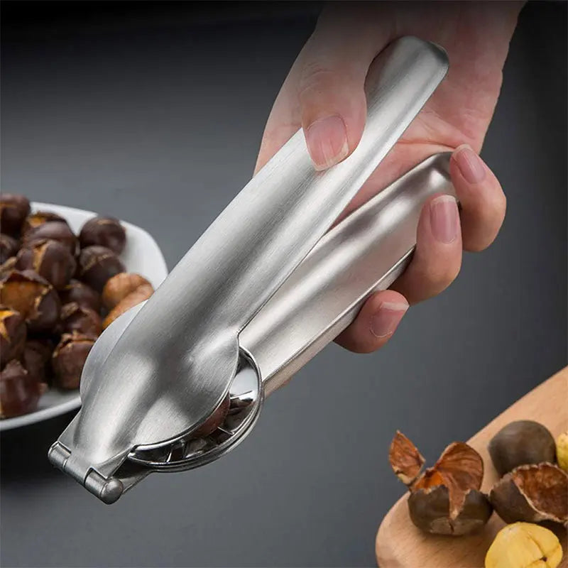 Heavy-Duty Chestnut Cracker Portable Nut Opener Cutte Stainless Steel Chestnut Clip with Non-Slip Handle Chestnut Opener Tools