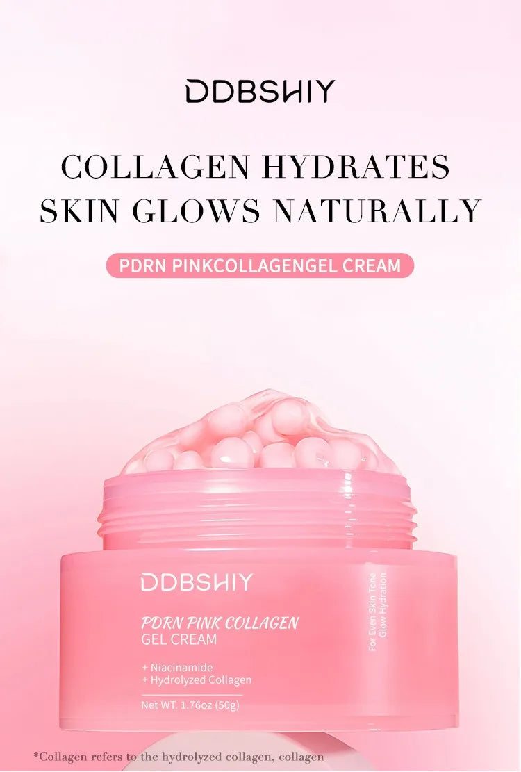 PDRN Pink Collagen Gel Cream  Fade Fine Lines Facial Moisturizing brightning Anti Aging Firming Skin Care