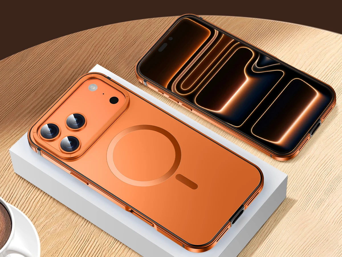 High Quality Suitable Magsafe Case for IPhone 17Pro Max 12 13 14 15 16 17Air Plus Alloy Frame Heavy Protection Phone Case