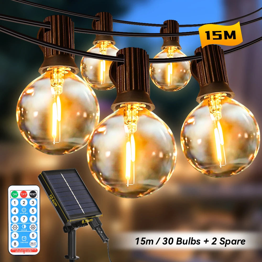 Garden Solar String Lights Led Remote Control Outdoor Lamps Waterproof Outdoor Solar Led Light For Party Camping Tent Decoration