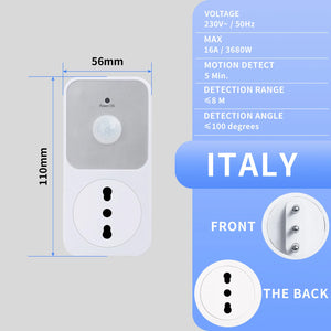 YICHENG Motion Activated Power Socket Electrical Outlet Motion Detection Sensor Security Garage Light ,PIR Sensor Socket