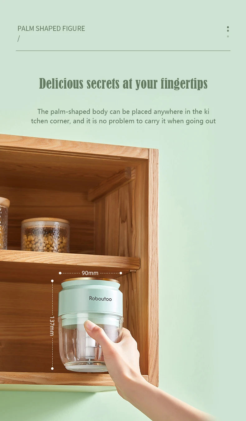 Mi Glass Electric Garlic Crusher Portable Fresh Meat Chopper USB Charging Ginger Chili Vegetable Masher Machine Kitchen Tool