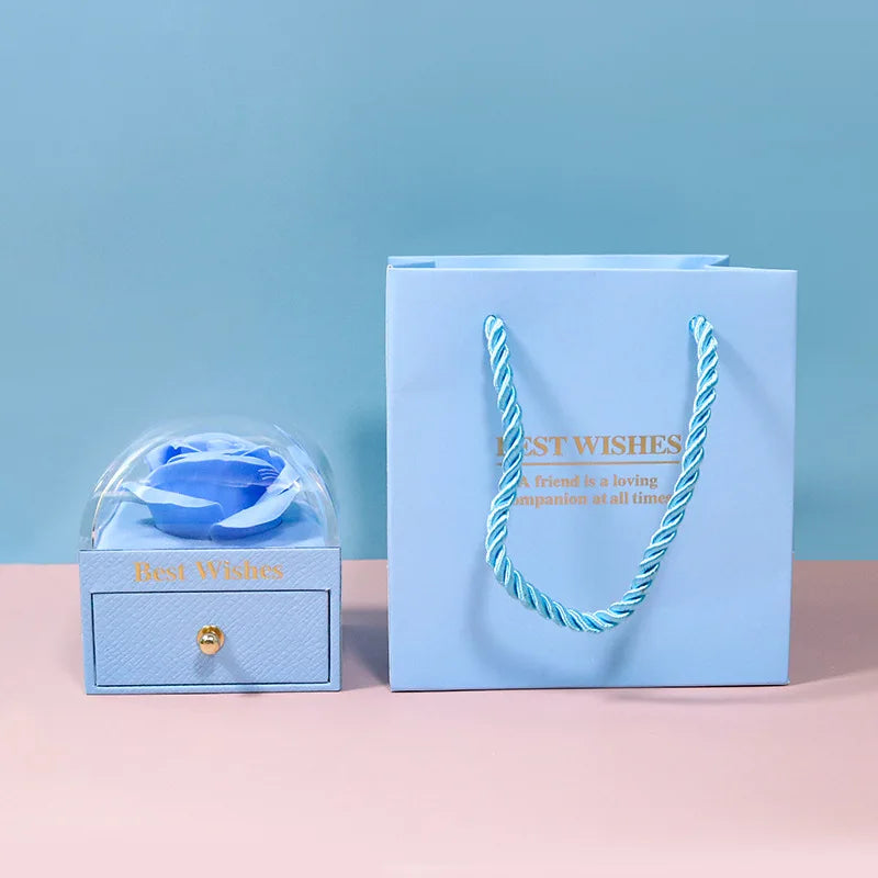 Heart Pendant Necklaces For Women With Rose Flower Gift Box Girlfriend Mother Family Birthday Fashion Romantic Surprise Gifts - You Offer