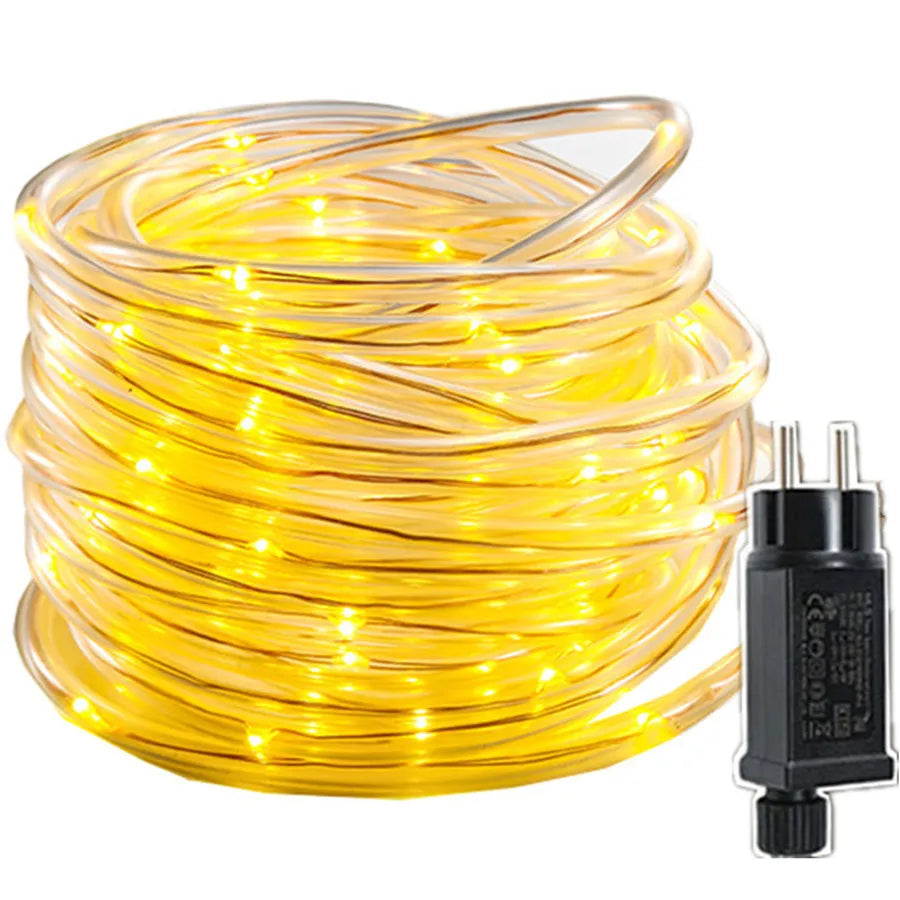 LED Rope Tube String Lights 10M 20M 30M Outdoor 8 Modes Christmas Fairy Lights Garland for DIY Party Wedding Garden Fence Decor