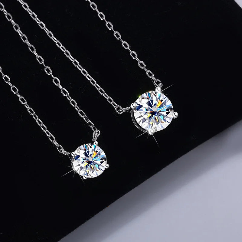 Moissanite Dia 6.5mm 0.5-5CT Woman Pendant Sier Necklace For Women Chains Party Bridal Fine Jewelry 925sterling Silver Necklace - You Offer