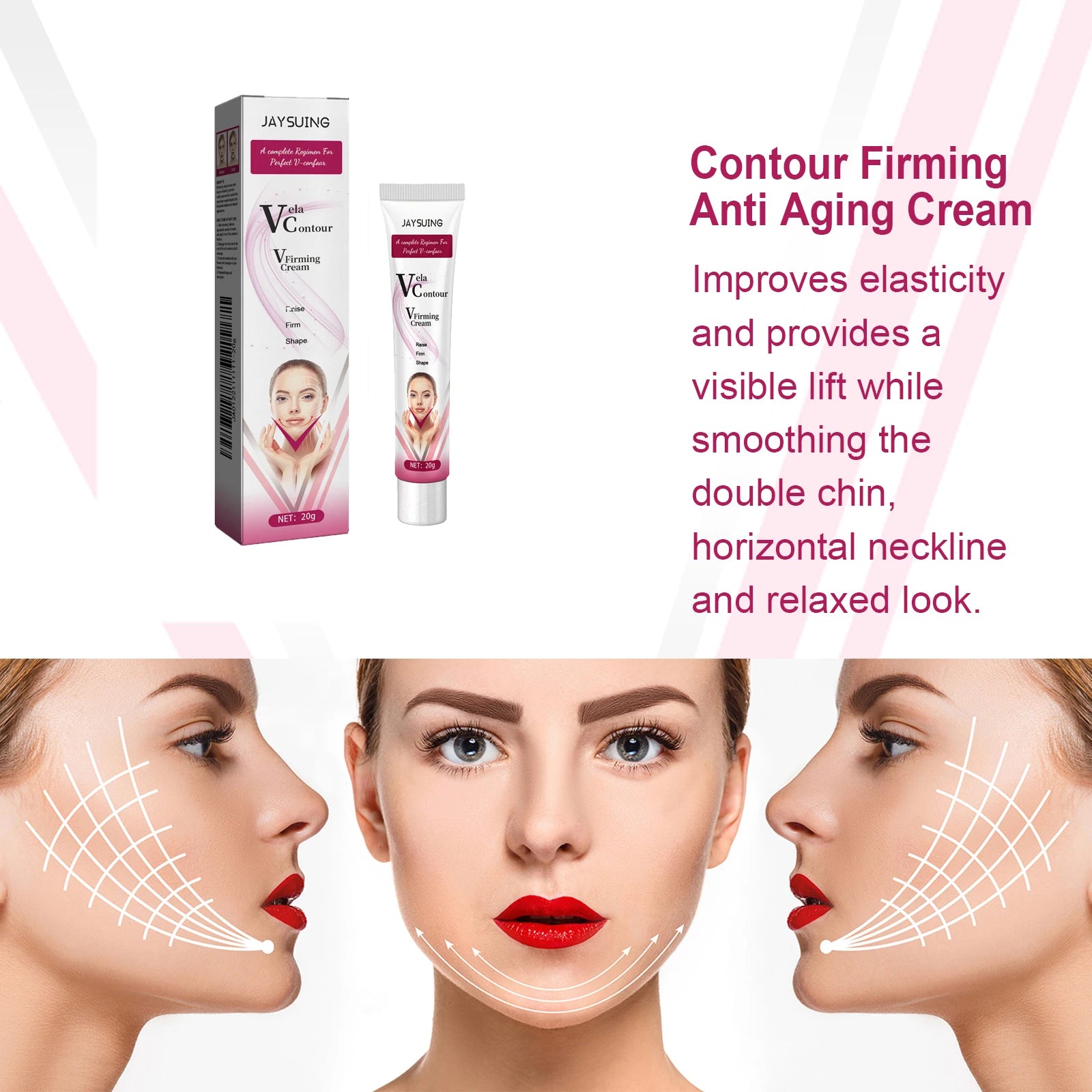V-Shape Face Slimming Cream Remove Double Chin Firming Lifting Face Line Fat Burning Anti Aging Beauty Massage Care Products