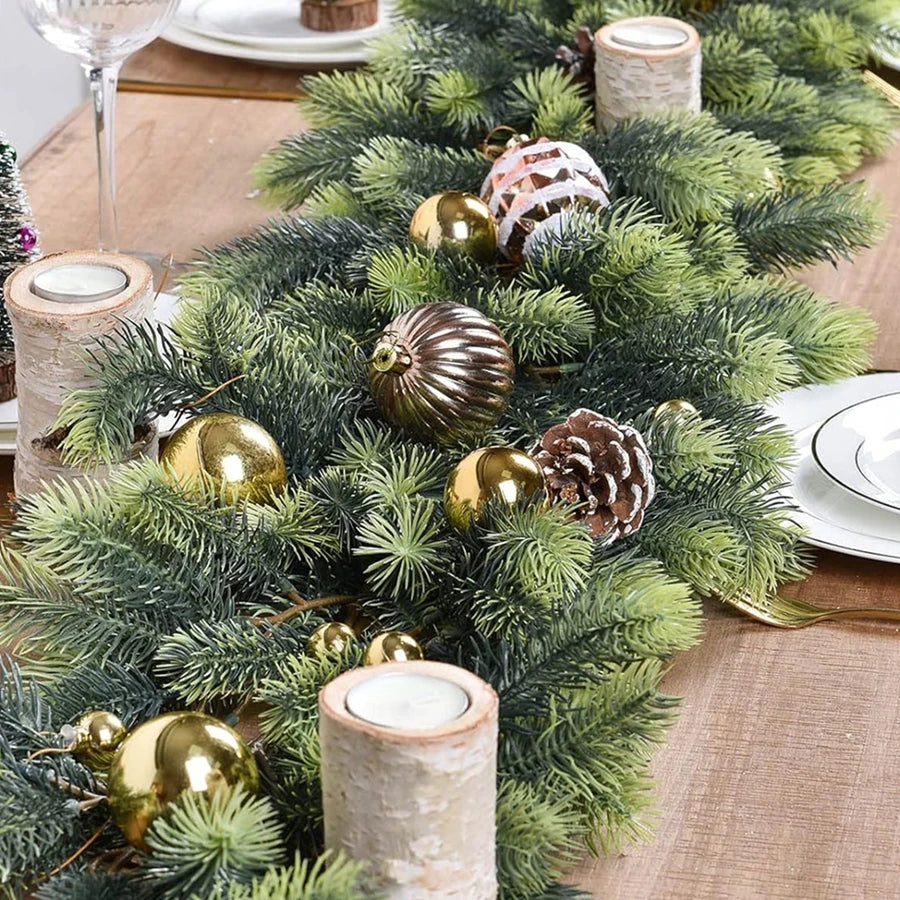 180Cm Artificial Green Plants Christmas Tree Garland Wreath Home Party Decoration Table Yard Pine Tree Rattan Hanging Ornament