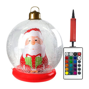 60cm Giant Inflatable Christmas Ball with Lights Remote Control Giant Luminous Inflatable Christmas Ball Outdoor Christmas Decor